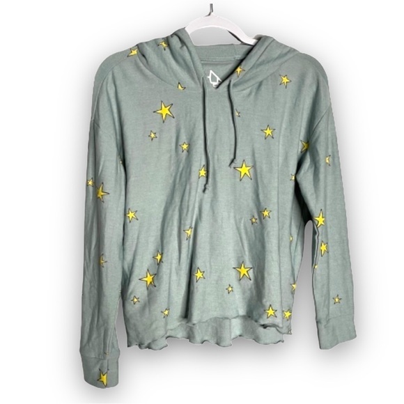 Chaser Light Blue Yellow Stars Hoodie M Medium. - Picture 1 of 8